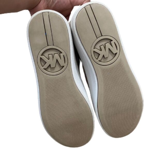 Michael Kors Women’s Poppy Suede Shearling Lace-Up Ivory Tan Sneakers Size 7.5 - Picture 8 of 12